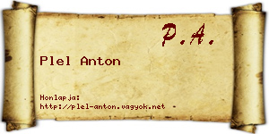 Plel Anton névjegykártya